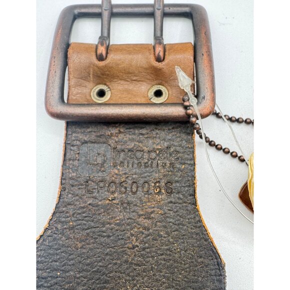 Vintage Leather Belt With Faux Coin and Studs Decor By Linea Pelle Boho Tan main image 7